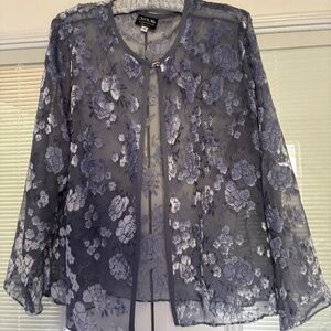 Toper jacket blue and silver see threw